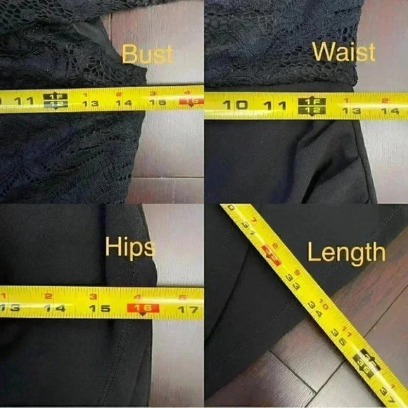 Le Chateau Cocktail Dress Off Shoulder Bardot Lace Bodice Formal LBD Black XS - Picture 12 of 16